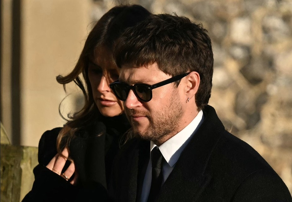 Mantan anggota band One Direction Niall Horan di upacara pemakaman Liam Payne (Foto AFP)