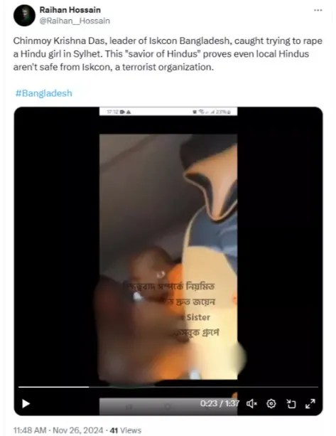 Cek Fakta: Apakah Biksu Hindu Chinmoy Das Menyerang Wanita di Bangladesh?