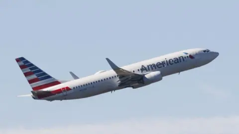 EPA An American Airlines Boeing 737-823 mengudara saat berangkat dari Bandara Internasional Boston Logan di East Boston, Massachusetts